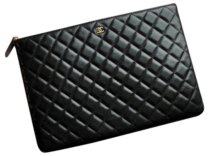 Chanel Large Caviar Leather Black Handbag