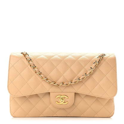 Chanel Flap Caviar Leather Gold Shoulder Bag 4
