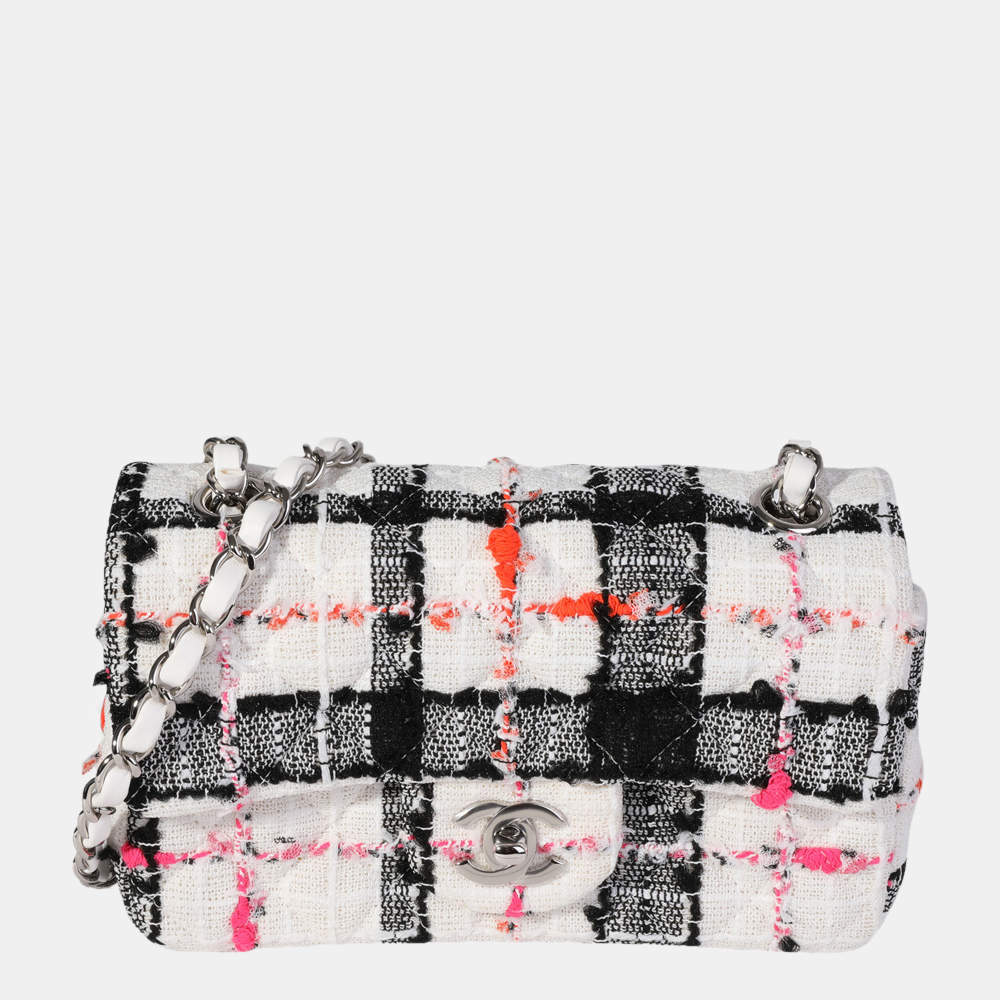 Chanel Classic Flap Mini Leather Silver Shoulder Bag