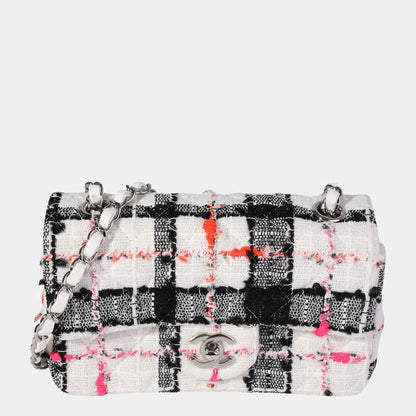 Chanel Classic Flap Mini Leather Silver Shoulder Bag