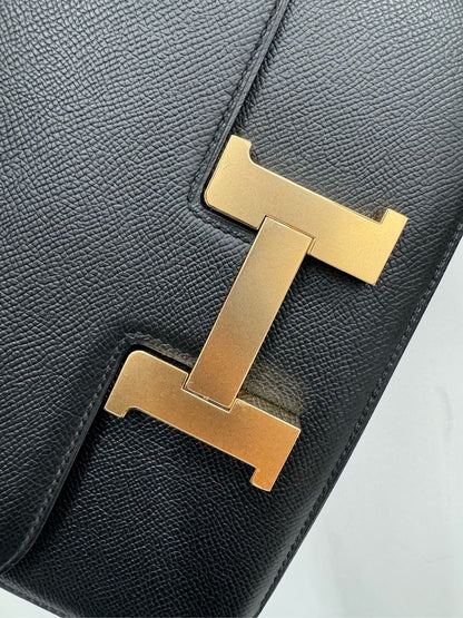 Pre-owned Constance 24 Black Epsom Rose Gold Hardware, 2018, w/ dust bag