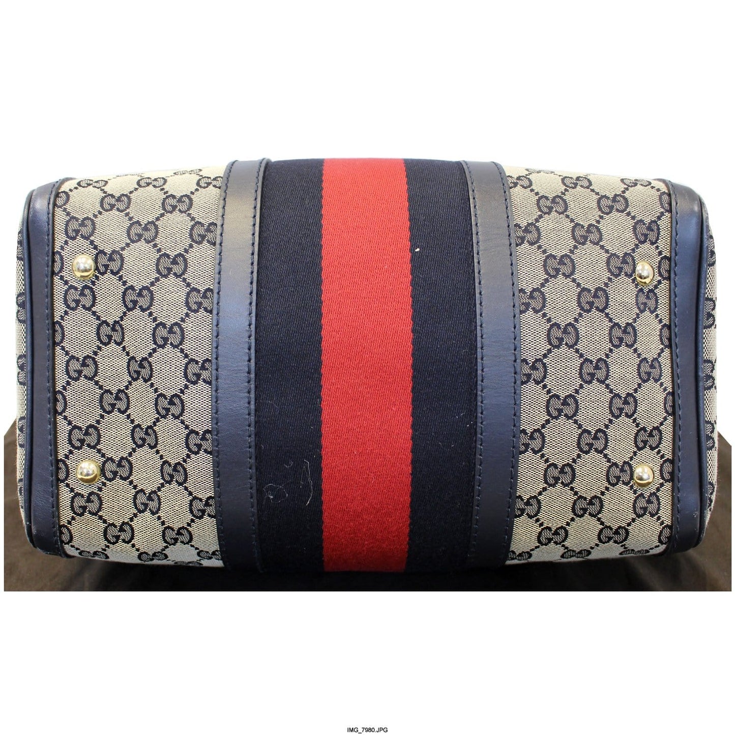 GUCCI Web Medium Original GG Boston Bag with Signature Web 247205