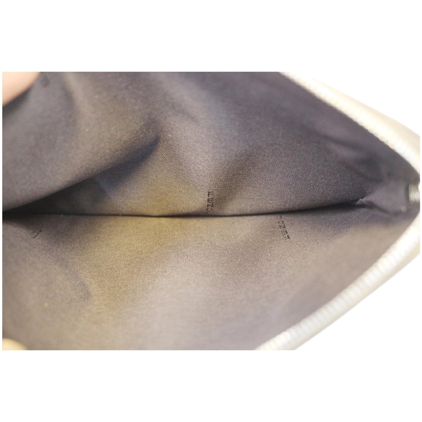 FENDI Leather Wristlet Pouch Charcoal