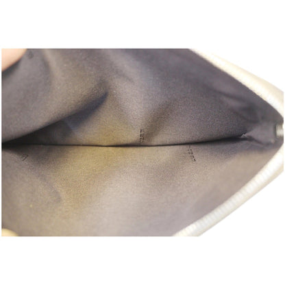 FENDI Leather Wristlet Pouch Charcoal