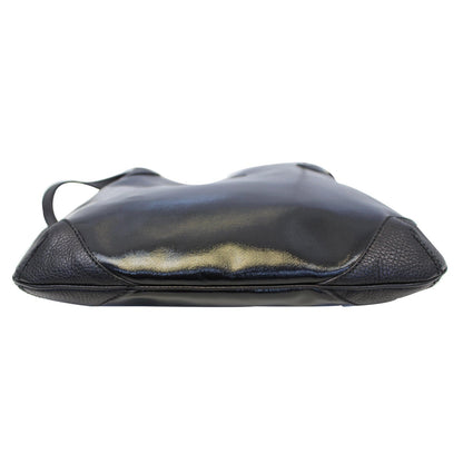 GUCCI Canvas Leather Trim Hobo Bag Black 257296