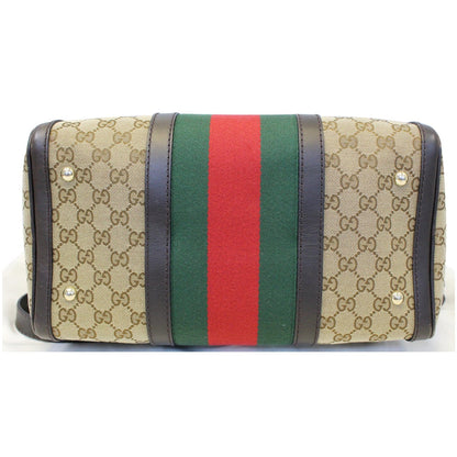 GUCCI Vintage Web Original GG Boston Bag Beige 247205