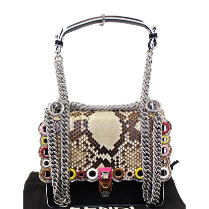 FENDI Kan I Small Python Leather Shoulder Crossbody Bag - Last Call