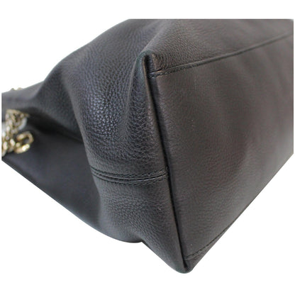 GUCCI Soho Pebbled Leather Chain Shoulder Bag 308982 Black