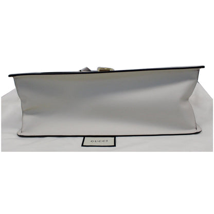 GUCCI Maxi Sylvie Calfskin Top Handle Bag White 477631
