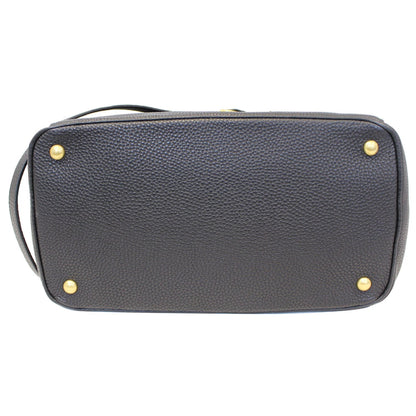 PRADA Vitello Daino Leather Shopping Tote Bag Black