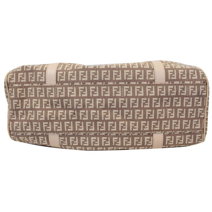 FENDI Zucchino Canvas Shoulder Bag Pink