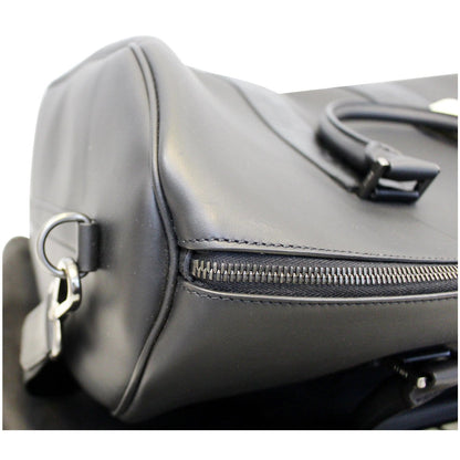 FENDI Black Leather Weekender Satchel Shoulder Bag