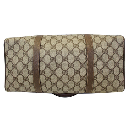 GUCCI GG Canvas Boston Satchel Bag Brown
