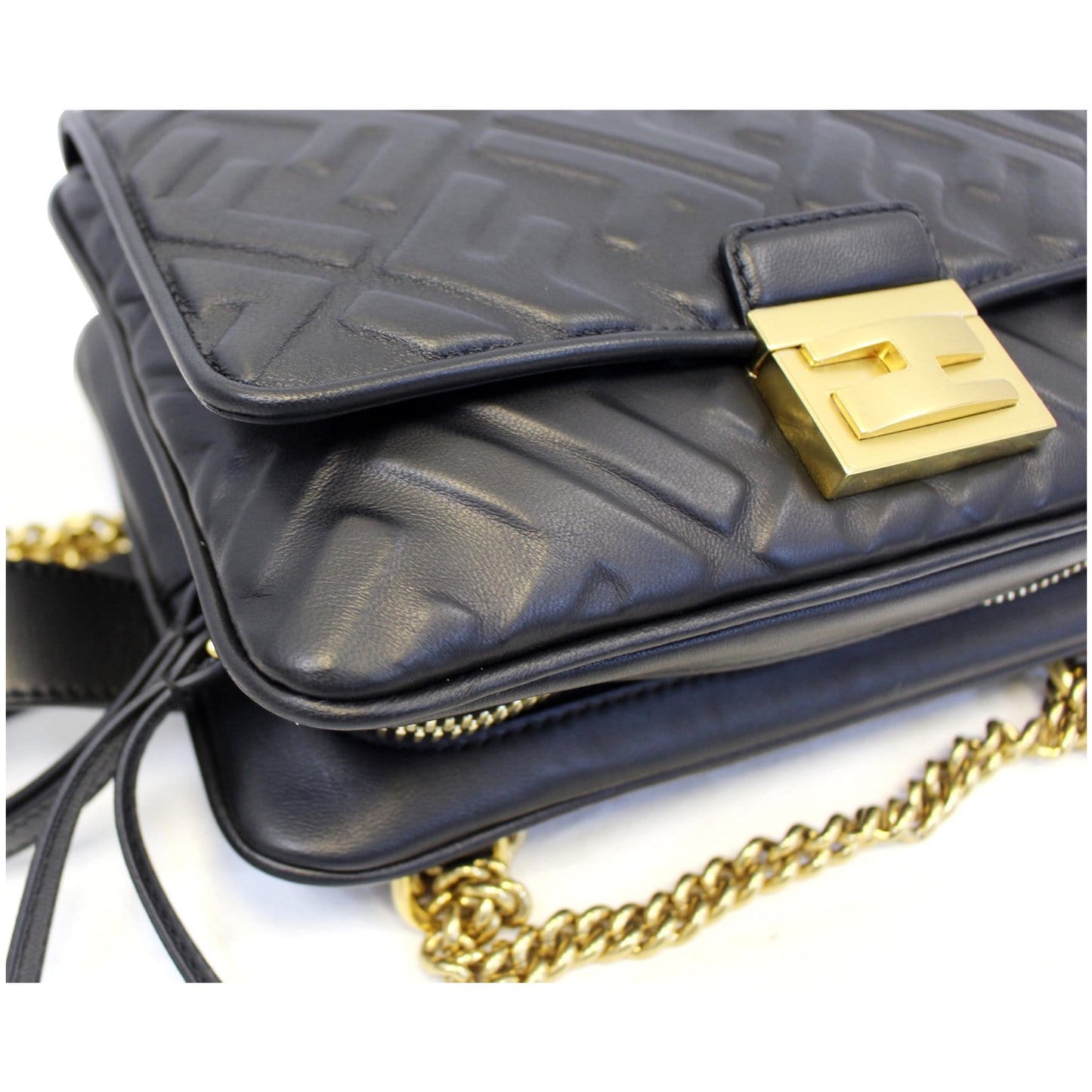FENDI Upside Down Leather Belt Bag Black