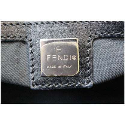 FENDI Top Handle Zucca Fabric Canvas Tote Brown