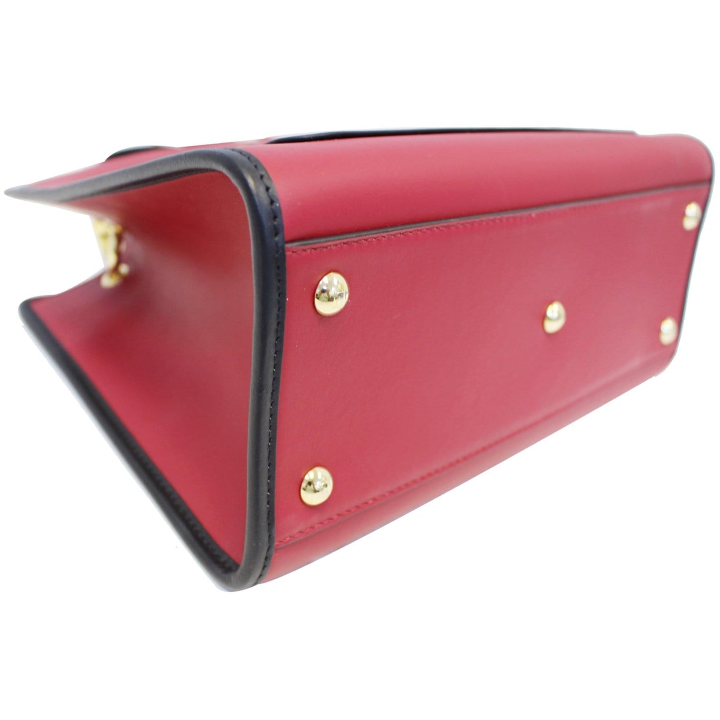 FENDI Runway Leather Tote Shoulder Bag Red