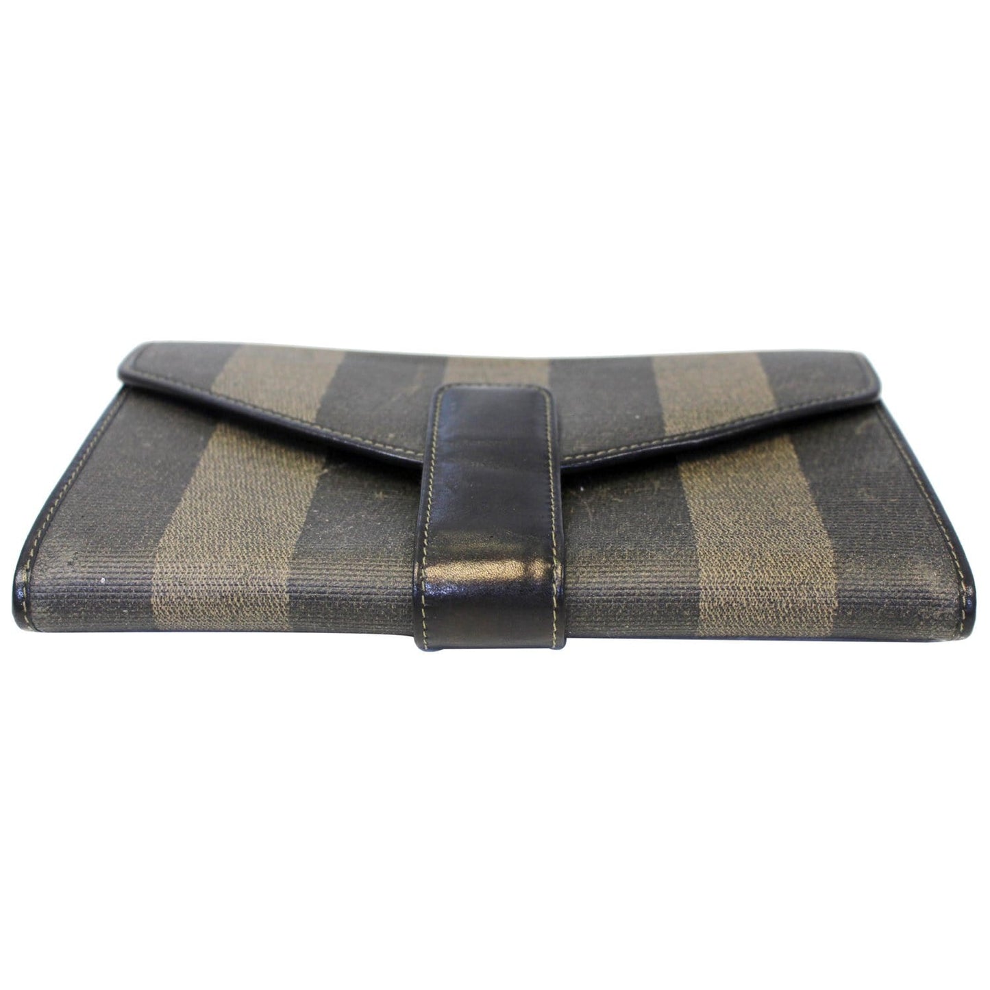 FENDI Vintage Pequin Stripe Wallet Brown