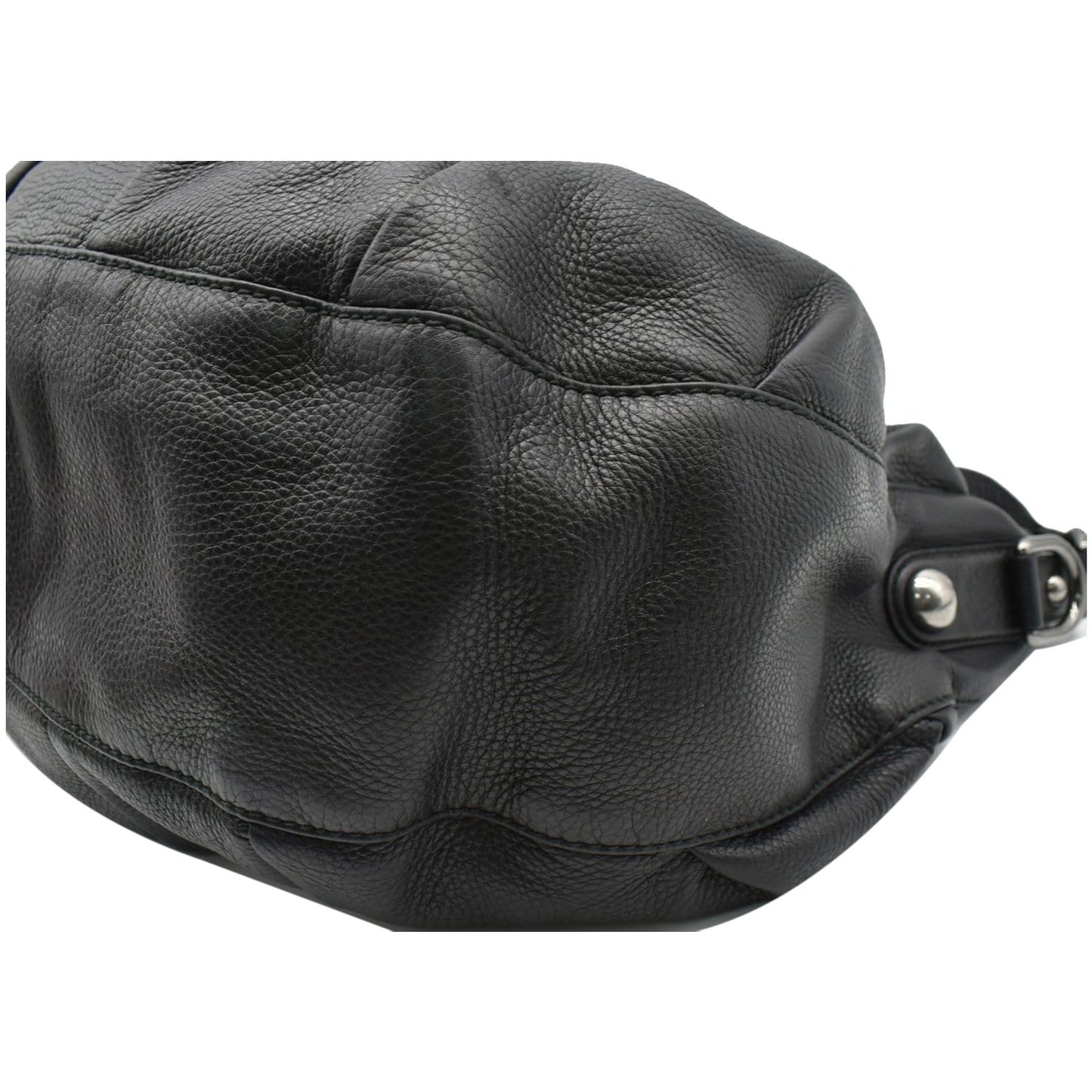 GUCCI Icon Bit Medium Pebbled Leather Shoulder Bag Black 228584