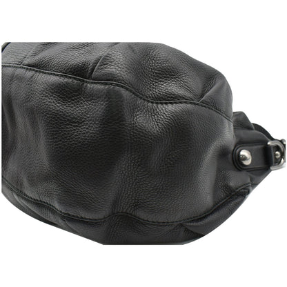 GUCCI Icon Bit Medium Pebbled Leather Shoulder Bag Black 228584