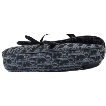 CHRISTIAN DIOR Saddle Oblique Jacquard Crossbody Bag Black