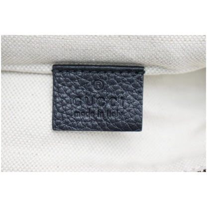 GUCCI Print Medium Leather Belt Waist Bum Bag Black 530412