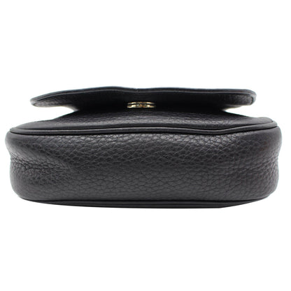 GUCCI GG Soho Pebbled Leather Chain Shoulder Bag Black 323190