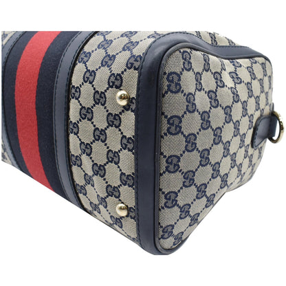 GUCCI Vintage Web Original GG Boston Bag Blue 247205