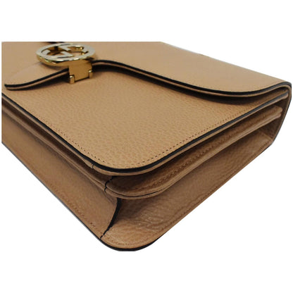GUCCI Interlocking GG Calfskin Leather Shoulder Bag Brown 510303