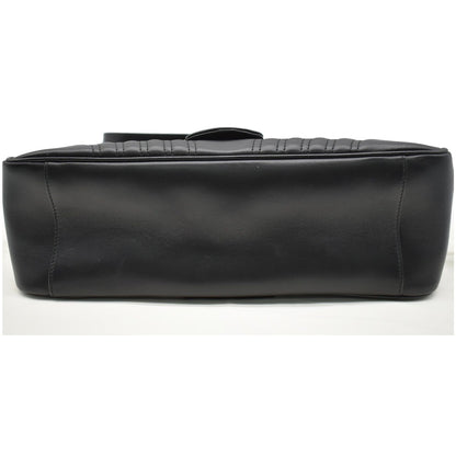 GUCCI GG Marmont Medium Matelasse Leather Top Handle Shoulder Bag Black 498109