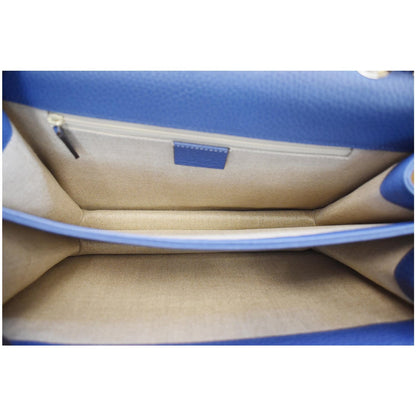 Gucci Interlocking GG Calfskin Leather Shoulder Bag Blue 510303
