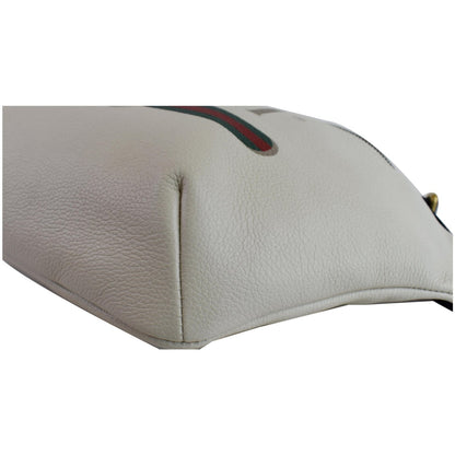 GUCCI Print Leather Medium Belt Waist Bum Bag White 530412