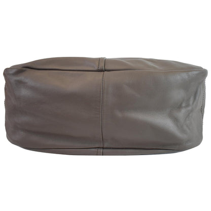 PRADA Vitello Daino Leather Hobo Bag Taupe