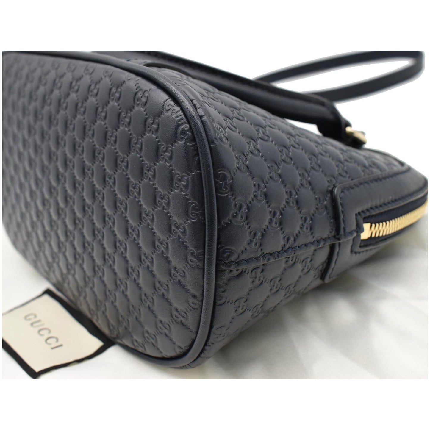 GUCCI Mini Dome Micro Guccissima Leather Crossbody Bag Blue 449654