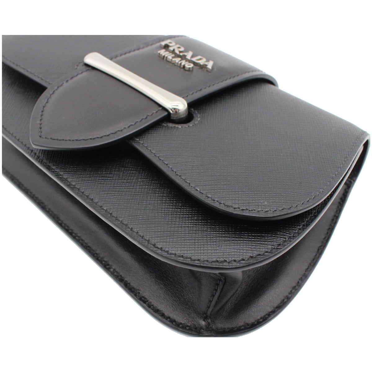 PRADA City Sidonie Small Leather Crossbody Bag Black