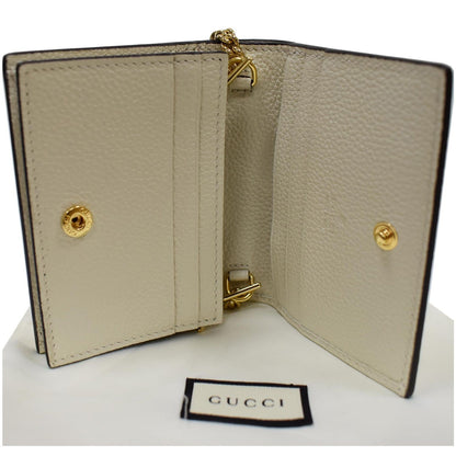 GUCCI Zumi Mini Grainy Leather Chain Wallet Cream 570660 - Final Sale