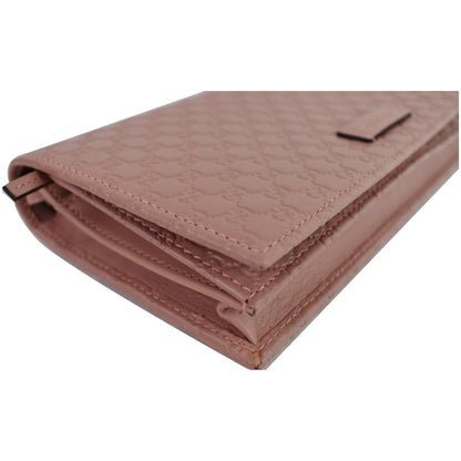 GUCCI Micro GG Guccissima Leather Crossbody Wallet Pink 466507