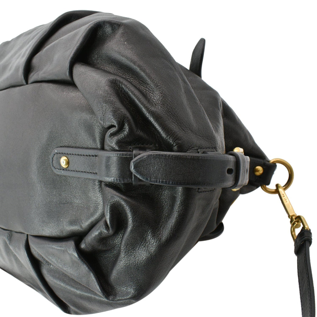 PRADA BR4281 Soft Leather Shoulder Bag Black