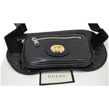 GUCCI Morpheus GG Interlocking Logo Leather Belt Bag Black 575857 - 25% OFF