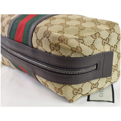 GUCCI GG Monogram Web Small Cosmetic Case Beige 256637