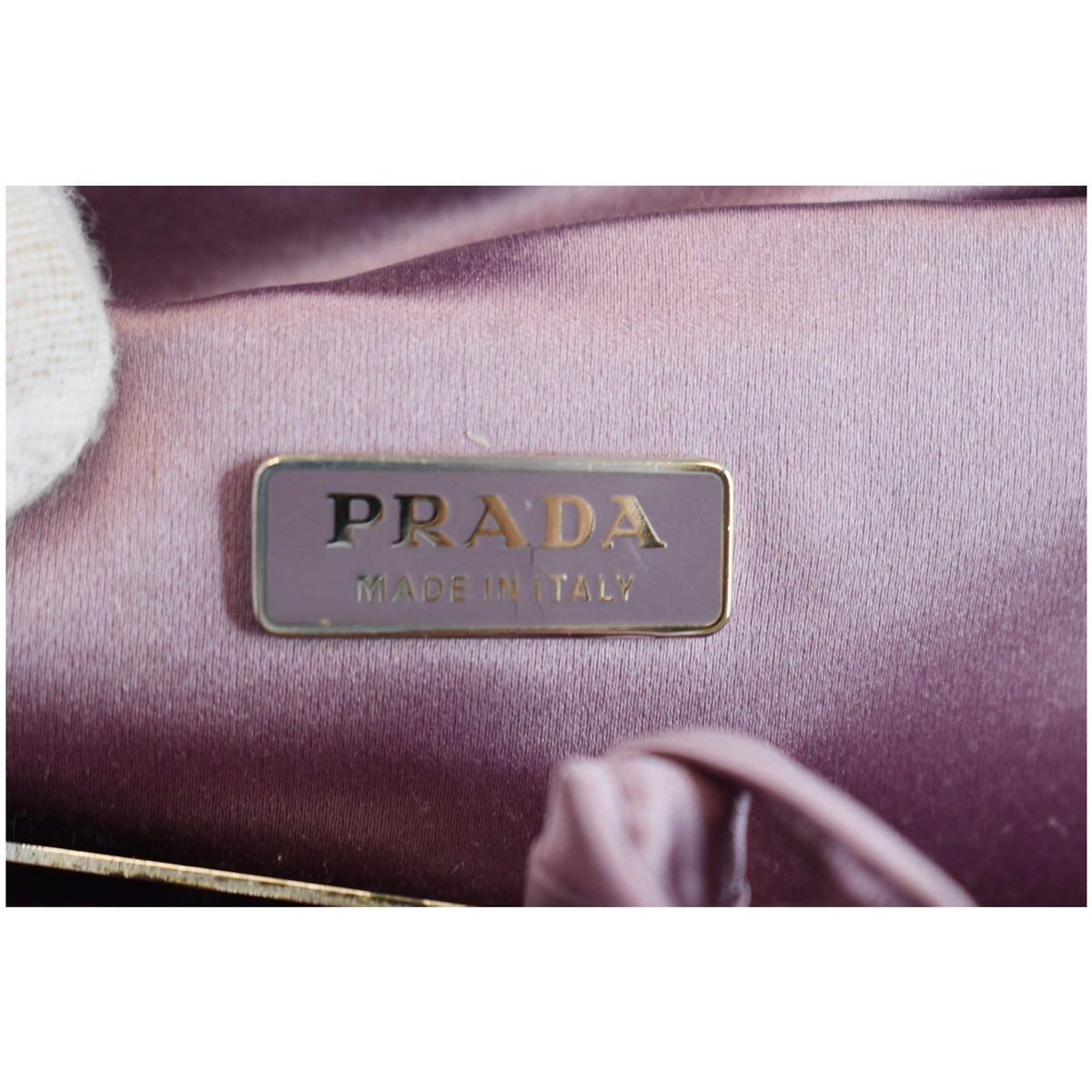 PRADA Sera Lizard Skin Satchel Bag Purple