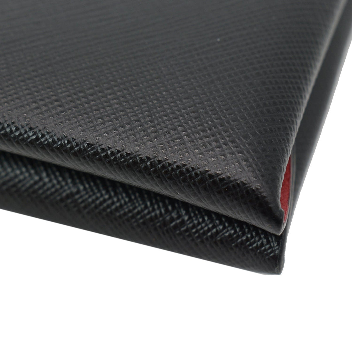 PRADA Document Holder Saffiano Leather Pouch Black