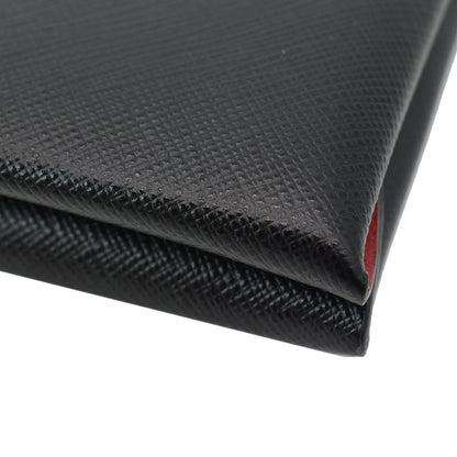 PRADA Document Holder Saffiano Leather Pouch Black