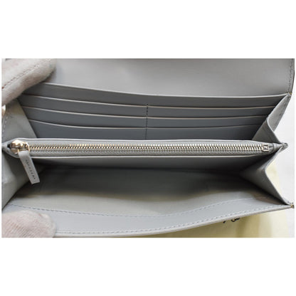 FENDI Monster Studs Leather Bugs Continental Wallet Grey