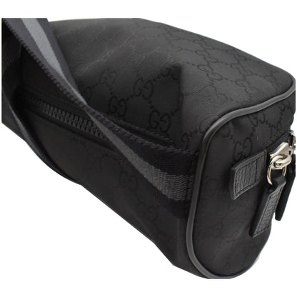 GUCCI GG Monogram Nylon Canvas Fanny Pack Belt Bag Black 449182