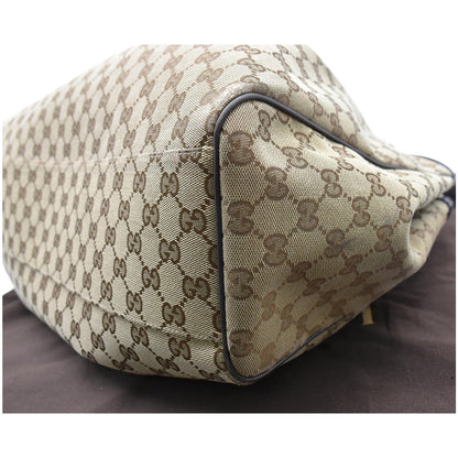 GUCCI Sukey Large GG Canvas Tote Bag Black 211943