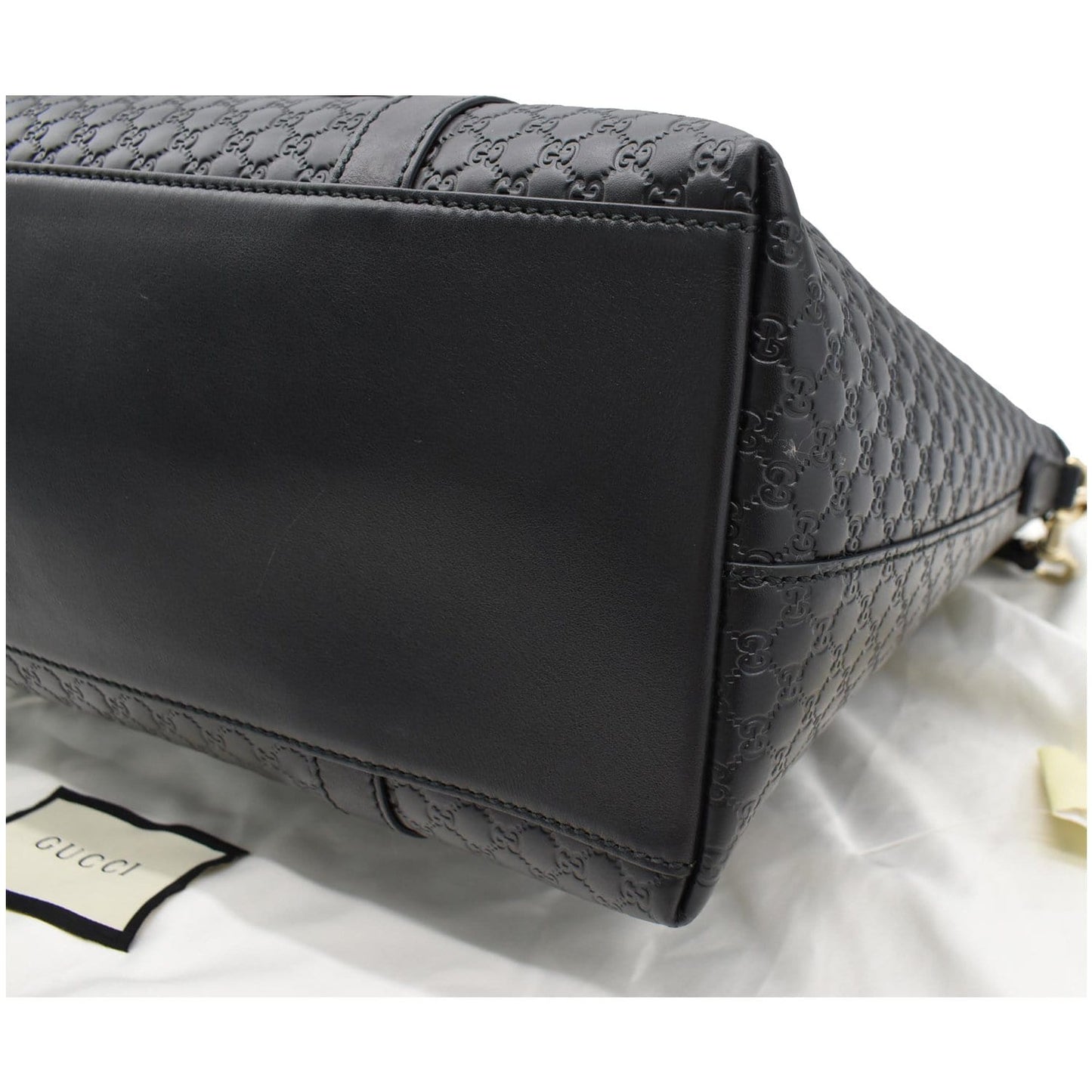 GUCCI Micro Guccissima Leather 2Way Shoulder Bag Black 449655