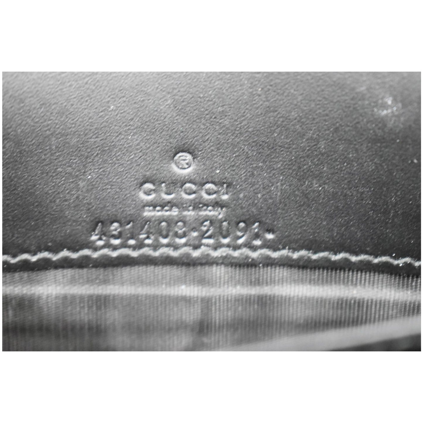 GUCCI Bow Leather Chain Wallet Black 431408