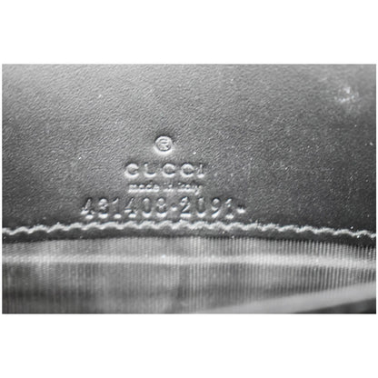 GUCCI Bow Leather Chain Wallet Black 431408