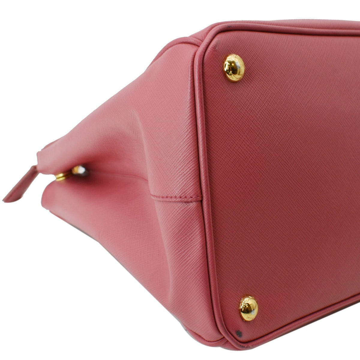 PRADA Galleria Large Double Zip Saffiano Leather Tote Bag Pink