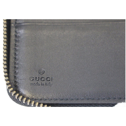 GUCCI Matelasse GG Marmont Zip Around Calfskin Wallet Black